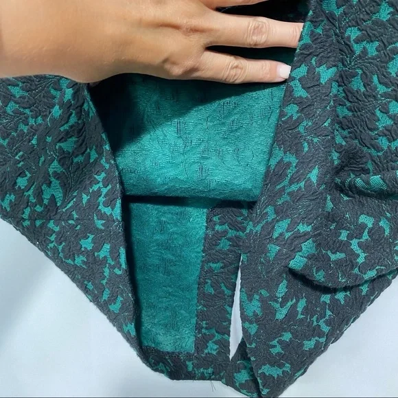 NWT-Michael Kors-Green and Black Embroidered Straight Skirt S - Picture 4 of 7